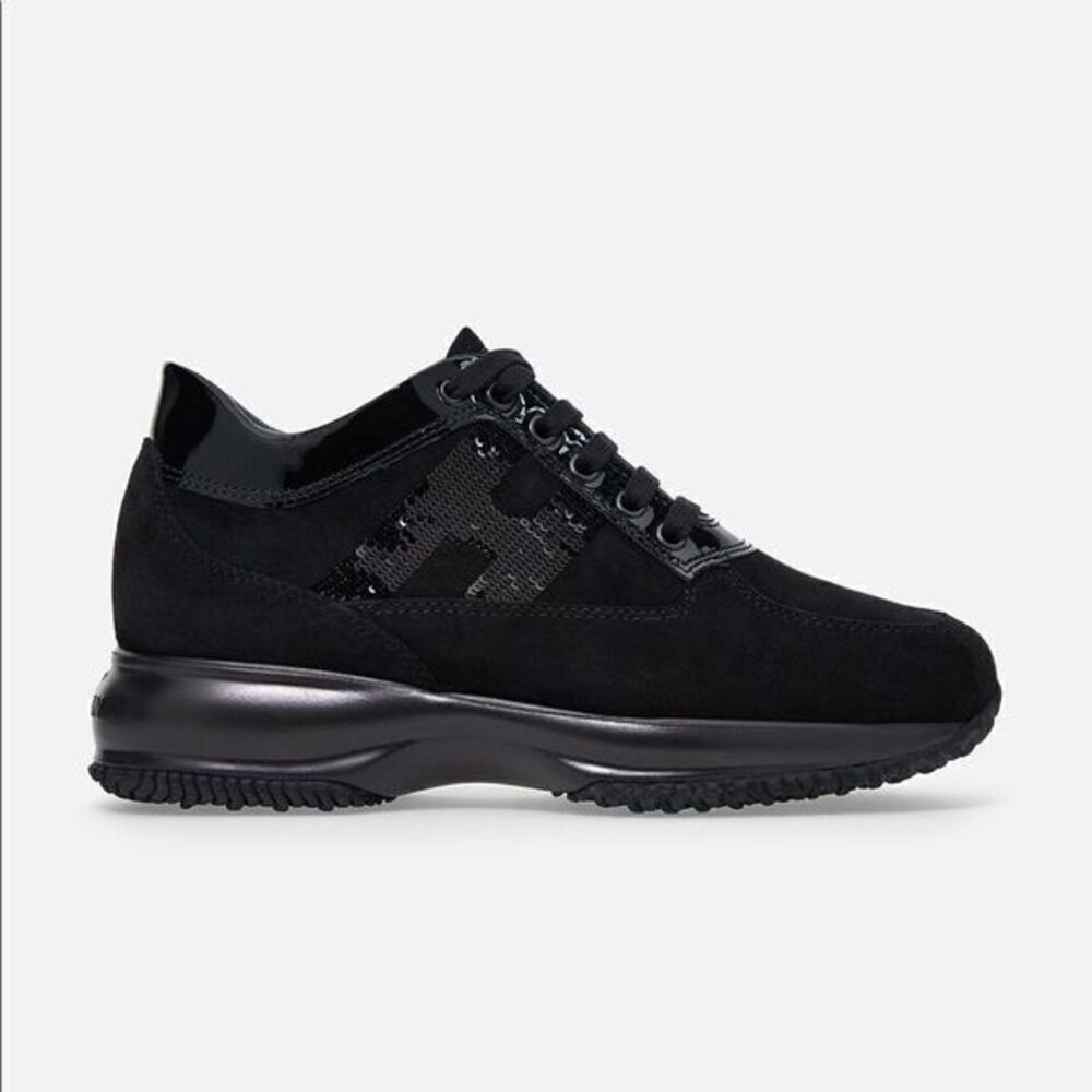 HOGAN Interactive Black Sneakers Sequins Luxury